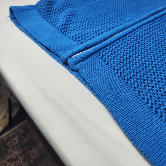 Chico's Vibrant Blue Loose Knit Hoodie Cover Up Size 1 Small - Picture 9 of 9